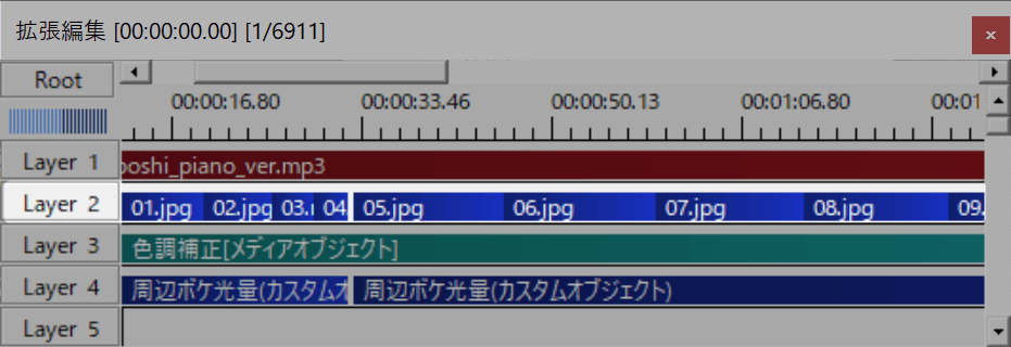 写真はLayer 2に配置されている